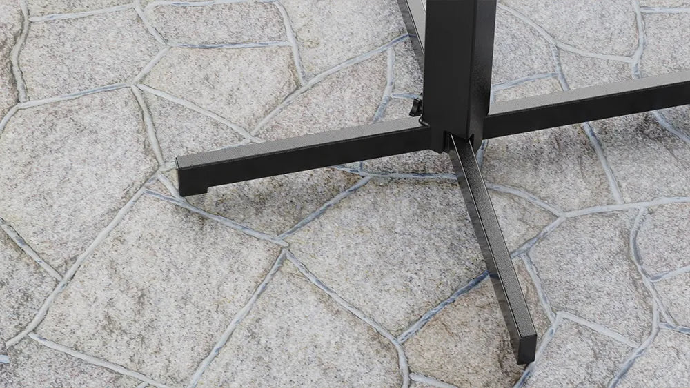 Rockless table on concrete